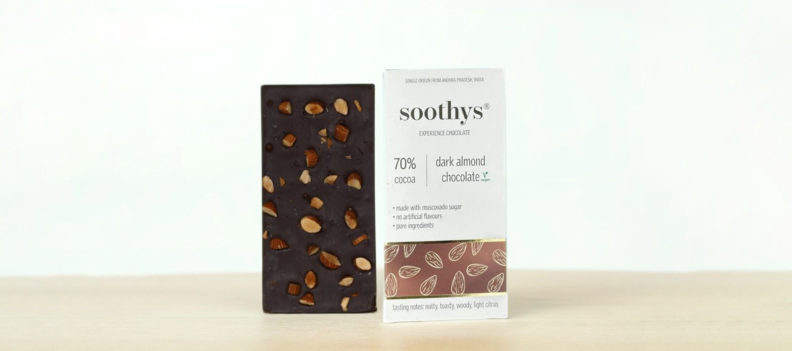 70_ Dark Vegan Almond Chocolate front D
