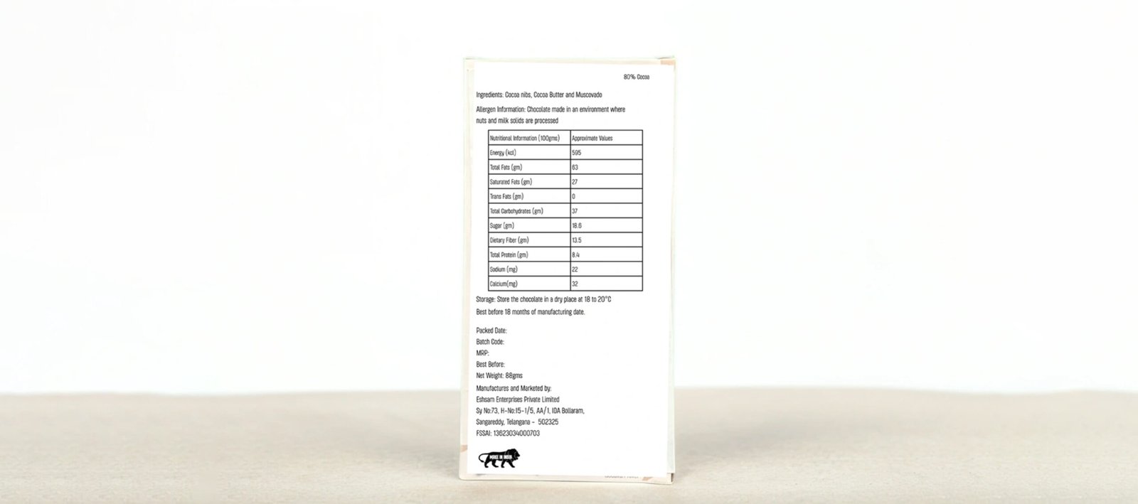 80_ Dark Vegan Chocolate back D