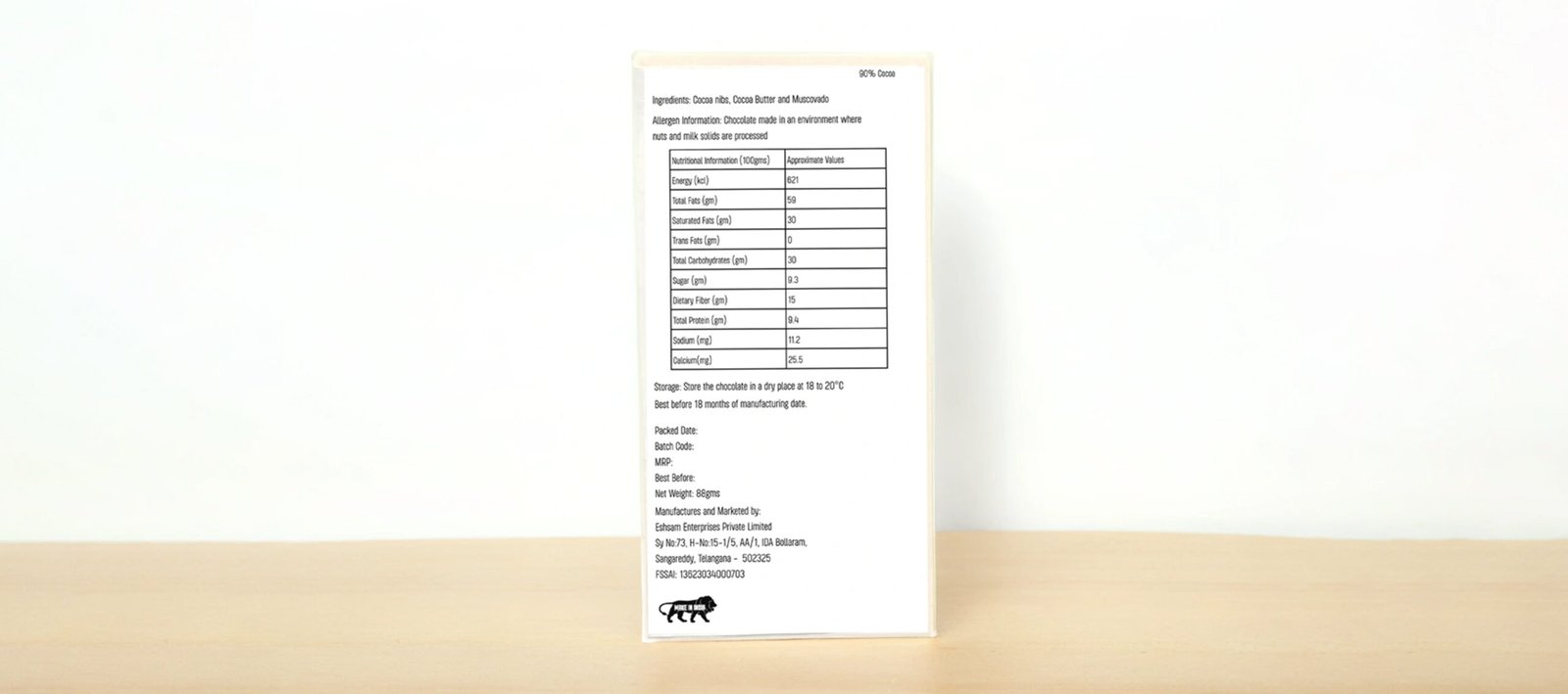 90_ Dark Vegan Chocolate back D