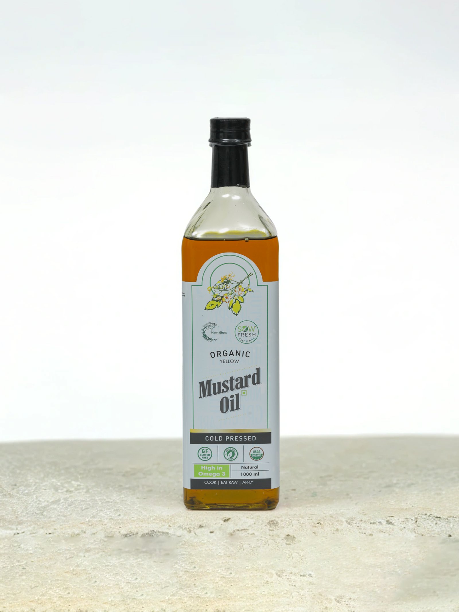 cold pressed organic mustard oil frontM